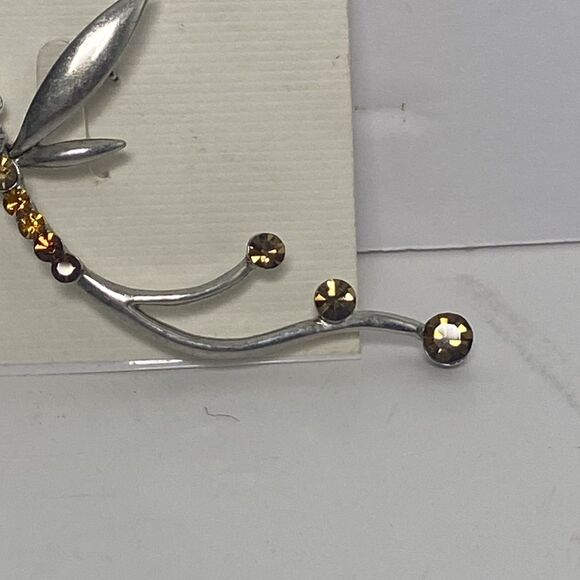 Latasia Dragonfly Brooch with Rhinestones Accessories Whimsical Pin Blue Eyes - Picture 3 of 5